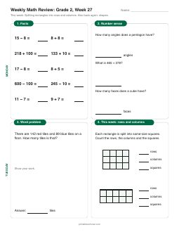 Week 27 sheet: Splitting rectangles into rows and columns