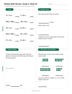 Week 29 sheet: Even and odd numbers