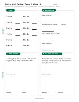 Week 14 sheet: Two-step word problems: adding and subtracting