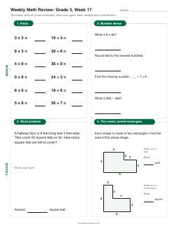 Week 17 sheet: Area of joined rectangles