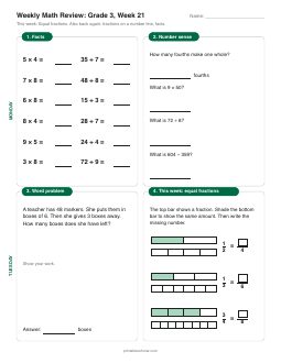 Week 21 sheet: Equal fractions