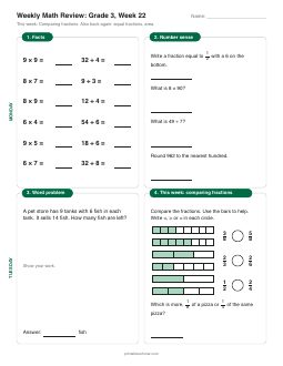 Week 22 sheet: Comparing fractions