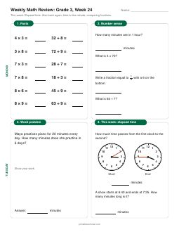 Week 24 sheet: Elapsed time