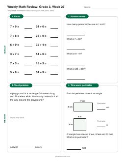 Week 27 sheet: Perimeter