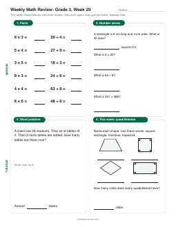 Week 29 sheet: Quadrilaterals and other shapes