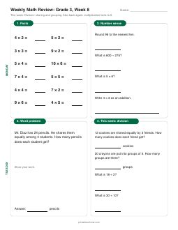 Week 8 sheet: Division: sharing and grouping
