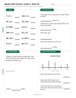 Week 30 sheet: Line plots with fractions