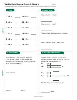 Week 6 sheet: Multiplication as comparison: times as many