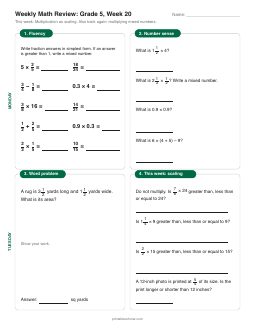 Week 20 sheet: Multiplication as scaling