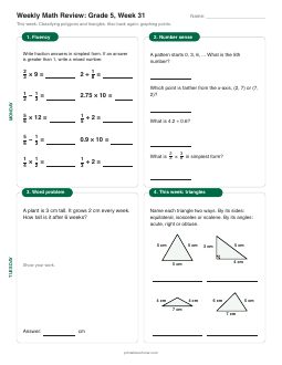 Week 31 sheet: Classifying polygons and triangles
