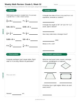 Week 32 sheet: Classifying quadrilaterals