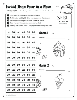 Sweet Shop Four in a Row: Multiply by 10 preview