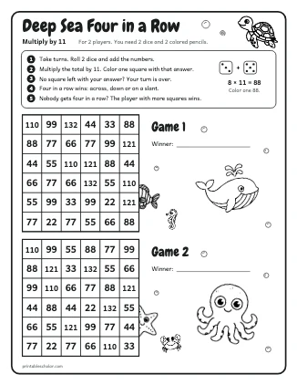 Deep Sea Four in a Row: Multiply by 11 preview