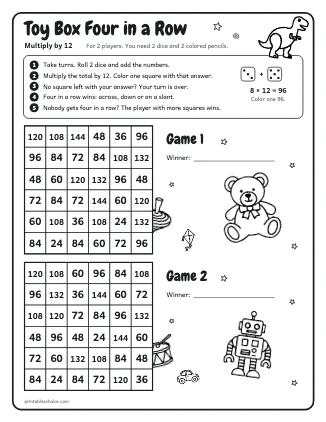 Toy Box Four in a Row: Multiply by 12 preview