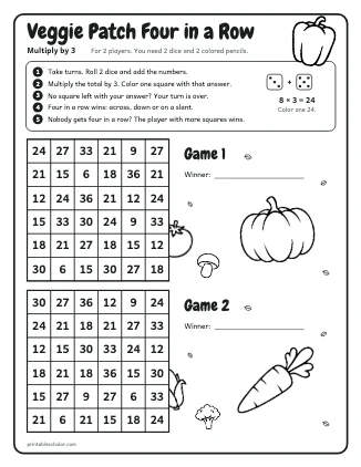 Veggie Patch Four in a Row: Multiply by 3 preview
