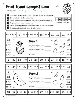 Fruit Stand Longest Line: Multiply by 3 preview