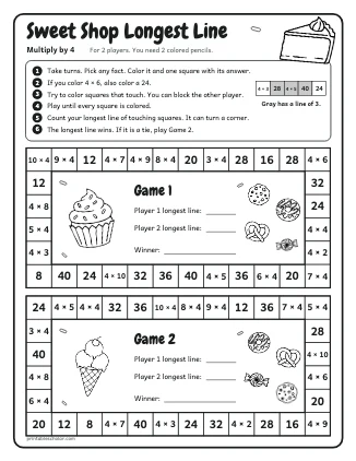 Sweet Shop Longest Line: Multiply by 4 preview