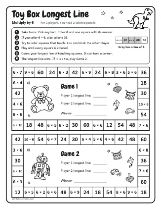 Toy Box Longest Line: Multiply by 6 preview