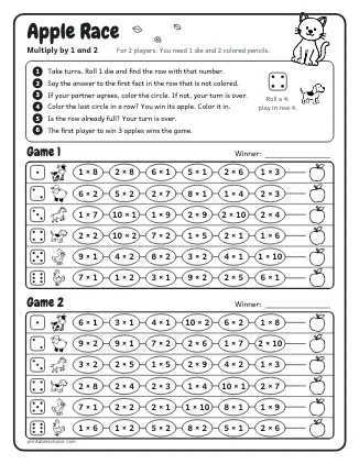 Apple Race: Multiply by 1 and 2 preview