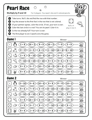 Pearl Race: Multiply by 9 and 10 preview