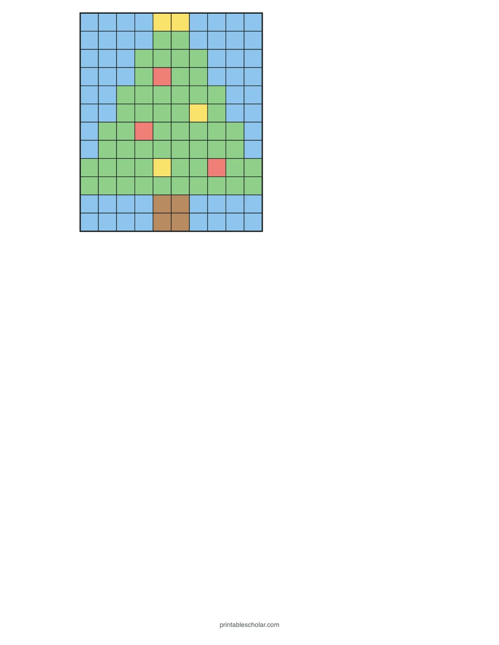 Christmas Color by Addition printable preview