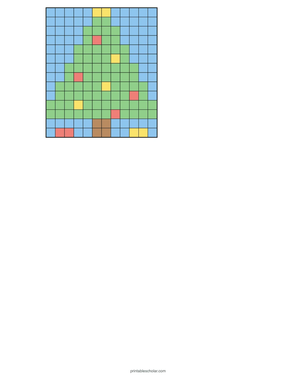 Christmas Color by Multiplication printable preview