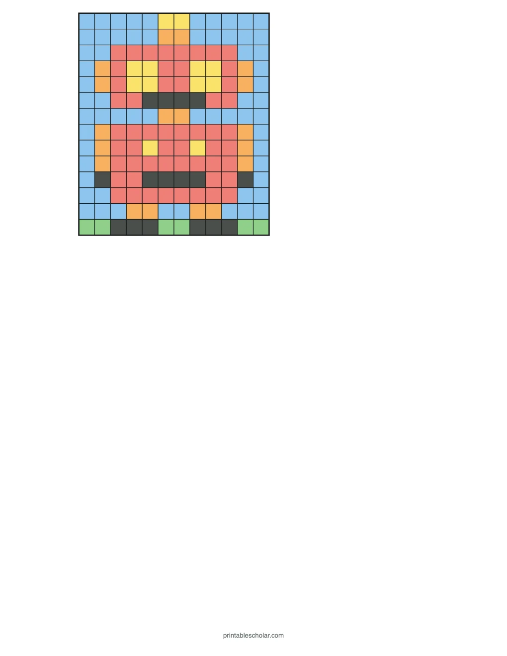 Color by Multiplication: Mystery Picture A printable preview