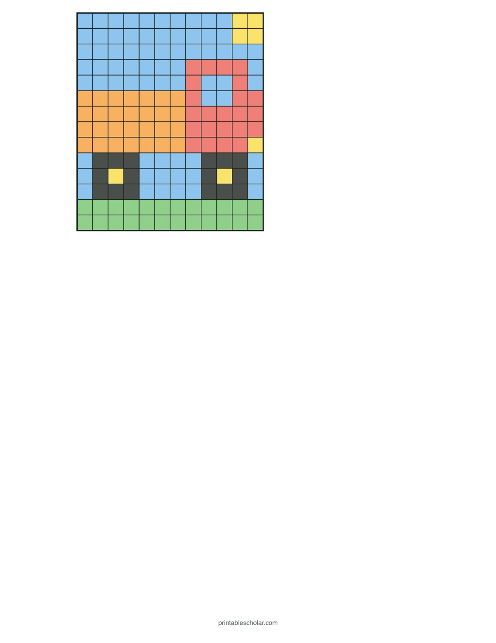 Color by Multiplication: Mystery Picture E printable preview