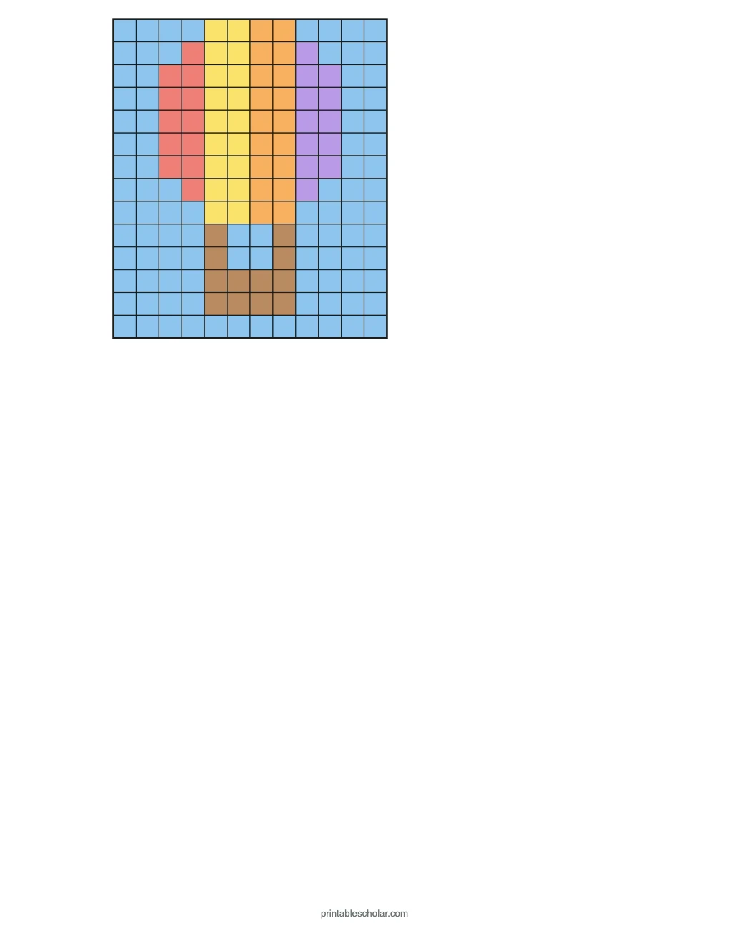 Color by Multiplication: Mystery Picture F printable preview