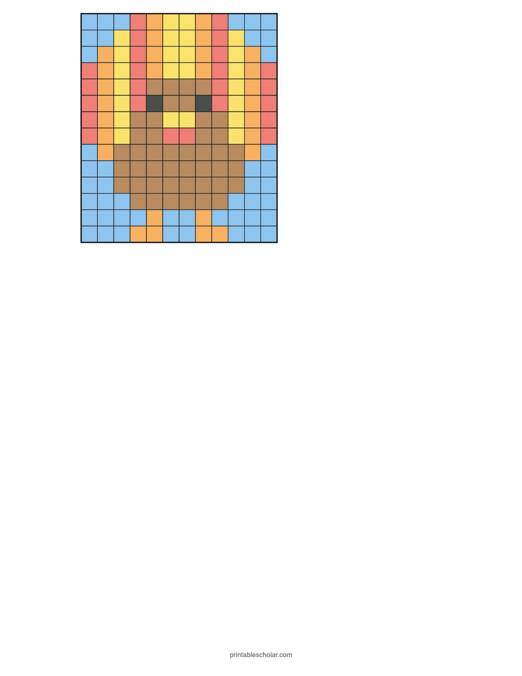 Thanksgiving Color by Multiplication printable preview