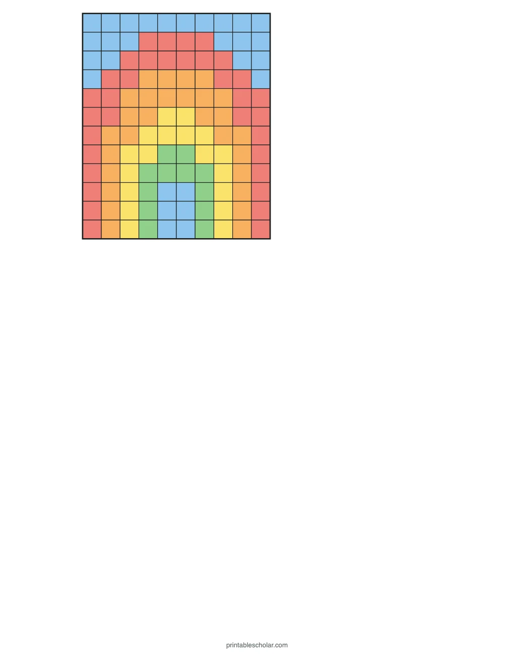 Color by Subtraction: Mystery Picture F printable preview