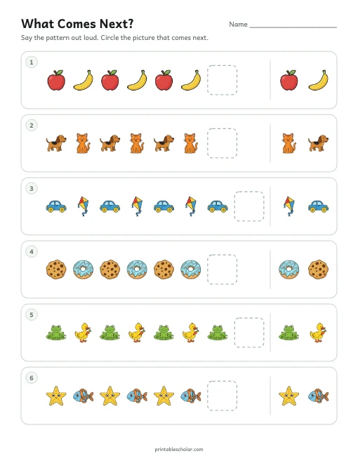 What Comes Next? printable preview