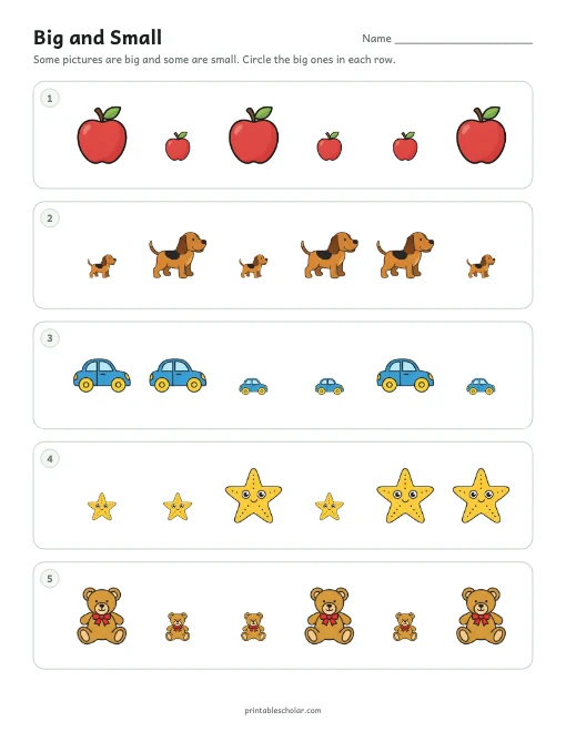 Big and Small printable preview