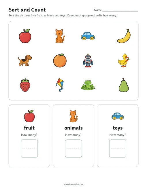 Sort and Count printable preview