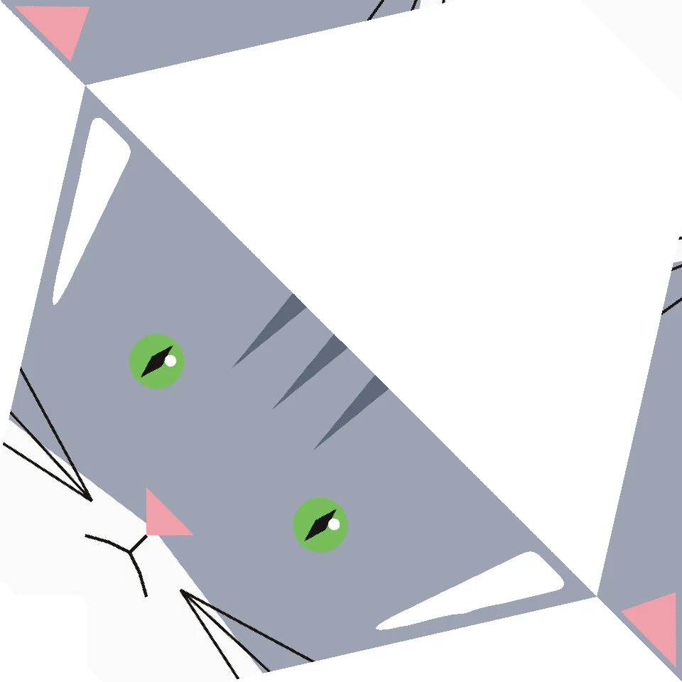 Origami Cat Face step 1: Cut out the square on the solid line.
