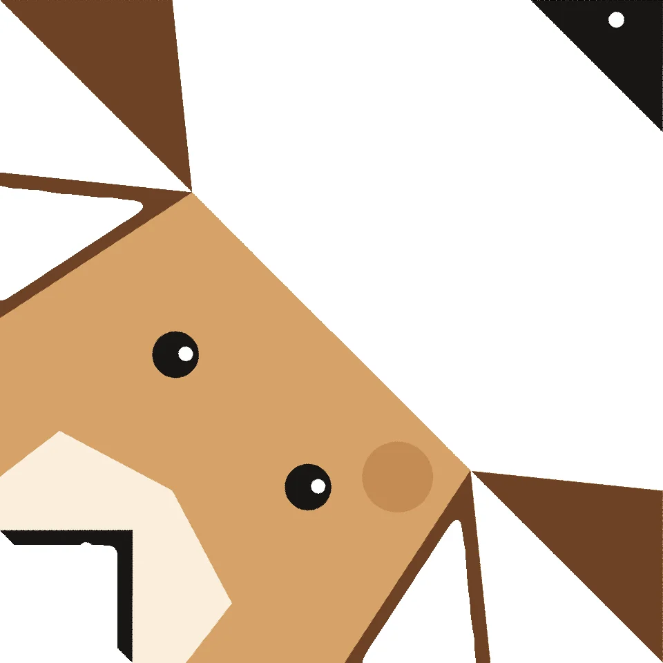 Origami Dog Face step 1: Cut out the square on the solid line.