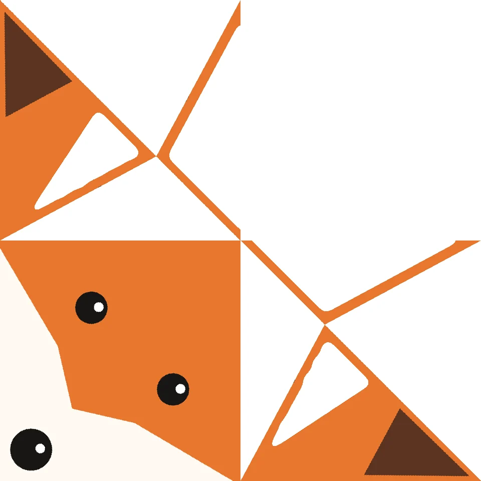 Origami Fox Face step 1: Cut out the square on the solid line.