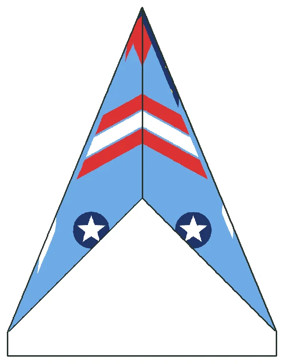 The finished paper airplane, folded from the printed sheet