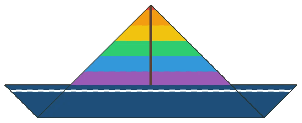 Origami Sailboat step 4: Turn it over. It is a boat on this side too.