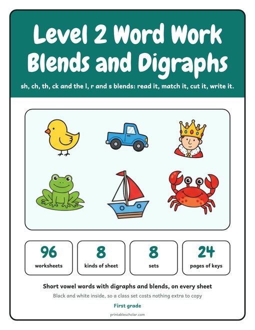 Level 2 Word Work: Blends and Digraphs cover