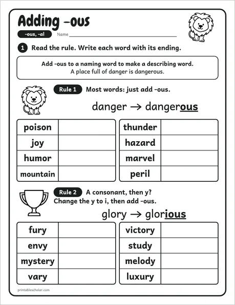 Rule Sheets worksheet from the Level 6 Word Work: Greek and Latin Roots pack