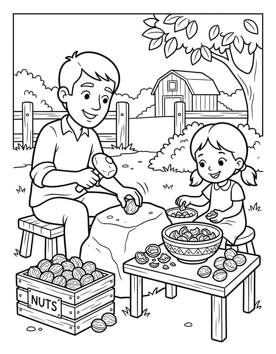 Kim Cracks Nuts illustration