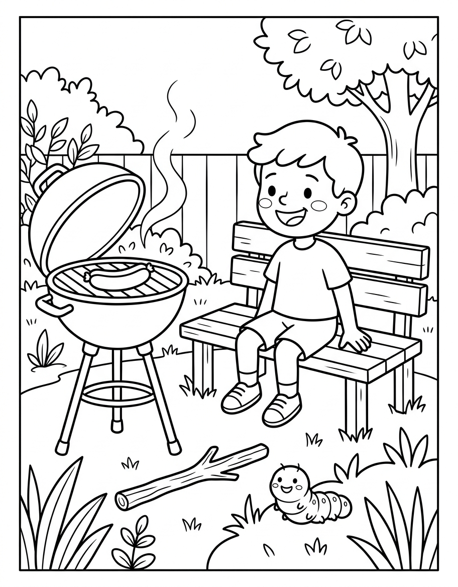 Greg's Grand Lunch coloring page illustration