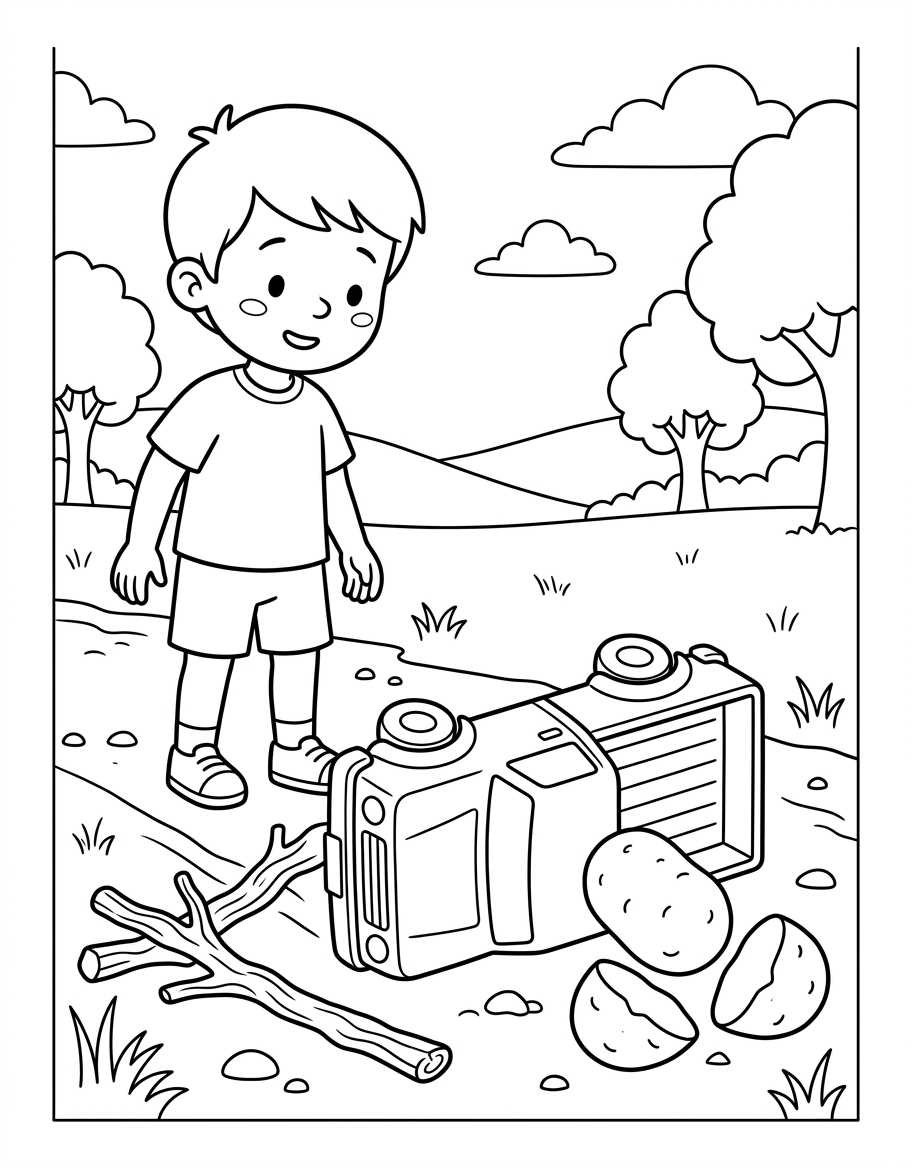 Trent's Big Spill coloring page illustration