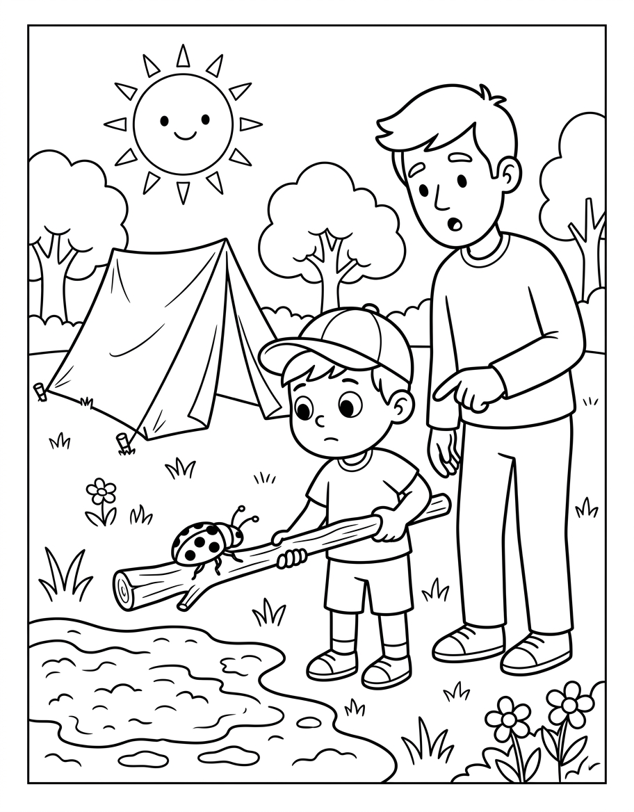 Stan's Tent coloring page illustration
