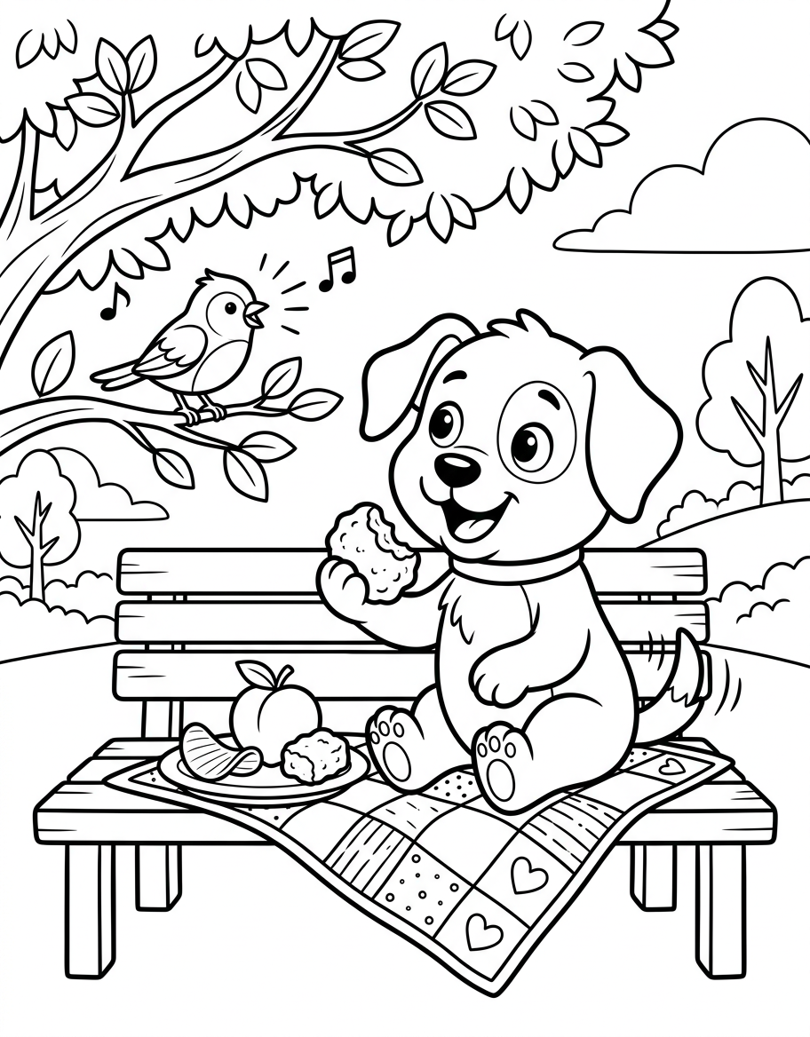 Lunch on the Bench — CH Digraph decodable reader illustration