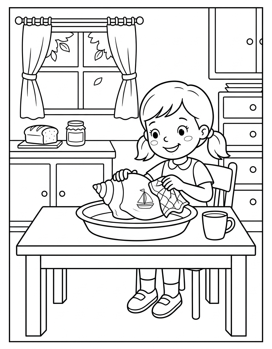 Gwen's Pink Shell coloring page illustration