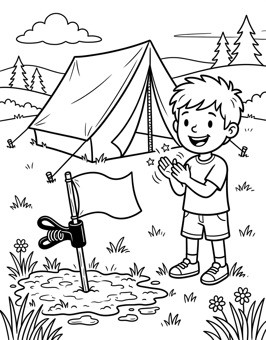 Stan's Blue Flag coloring page illustration