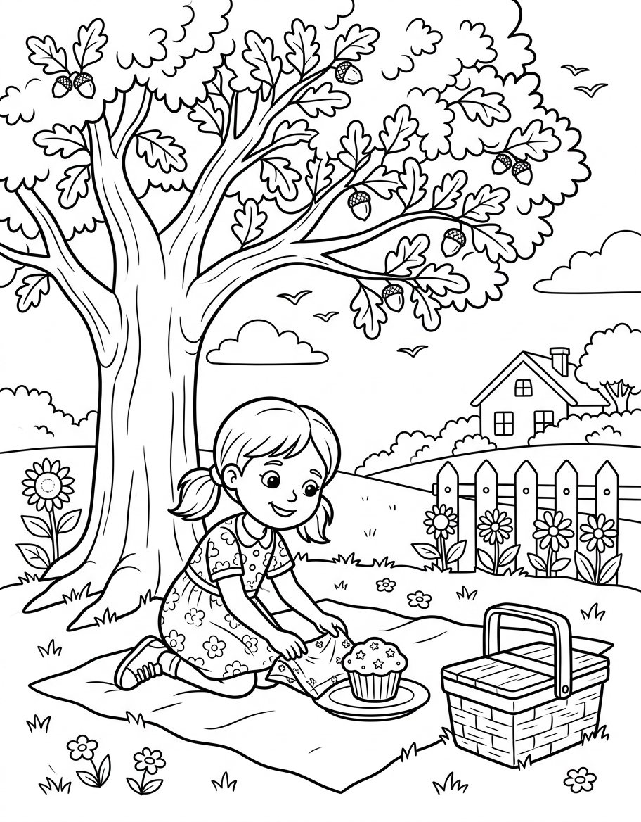 Jane's Backyard Picnic decodable reader illustration