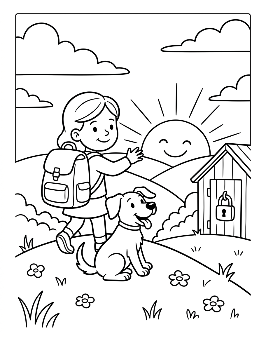 Jane's Sunset Hike decodable reader illustration